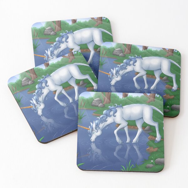 Item preview, Reflections of Peace - Unicorn Illustration designed and sold by Red Nebula Studios.