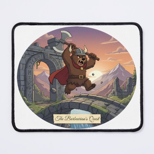 Item preview, The Barbearian's Quest | Fierce Adventure Illustration designed and sold by Pets & Memes & Stuff.