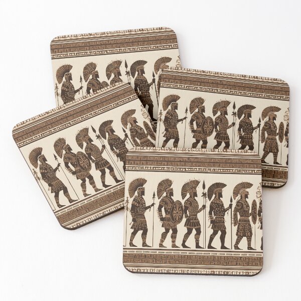 Item preview, Brown and Beige Greek Silhouettes – Warriors and Gods Pattern designed and sold by daila70.