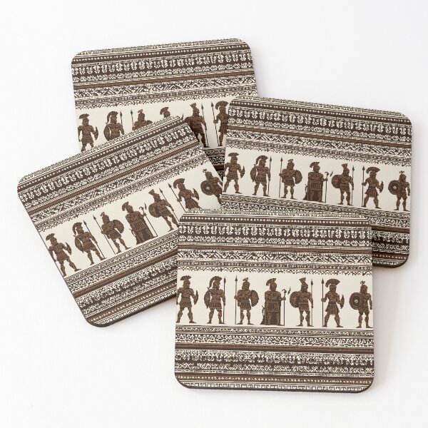 Item preview, Ancient Greek Flat Silhouettes – Warriors and Gods in Beige designed and sold by daila70.