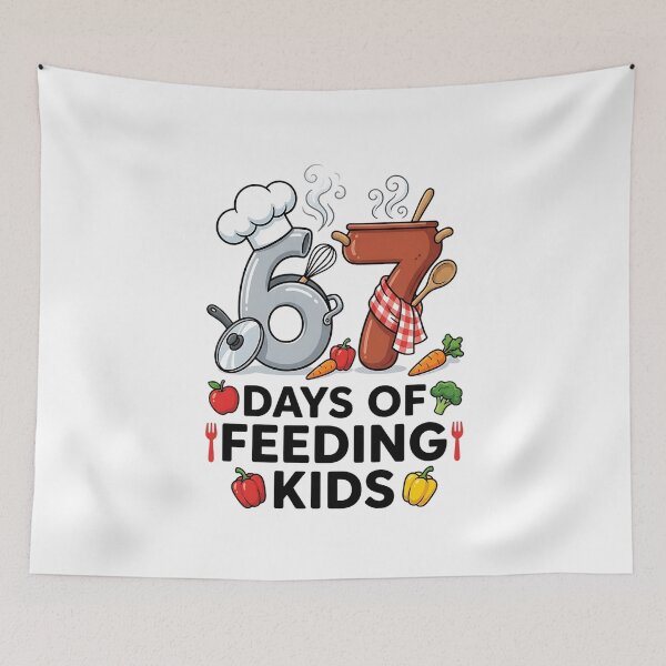Item preview, 67 Meme Days of Feeding Kids T-Shirt, funny mom life cooking gift, parent kitchen humor graphic tee designed and sold by saloui.