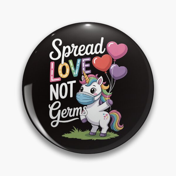 Item preview, Spread Love Not Germs Cute Unicorn With Face Mask designed and sold by LapFemile.