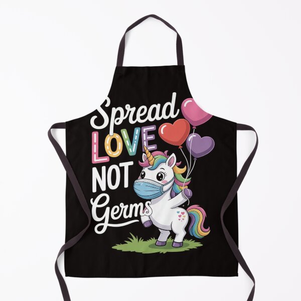 Item preview, Spread Love Not Germs Cute Unicorn With Face Mask designed and sold by LapFemile.