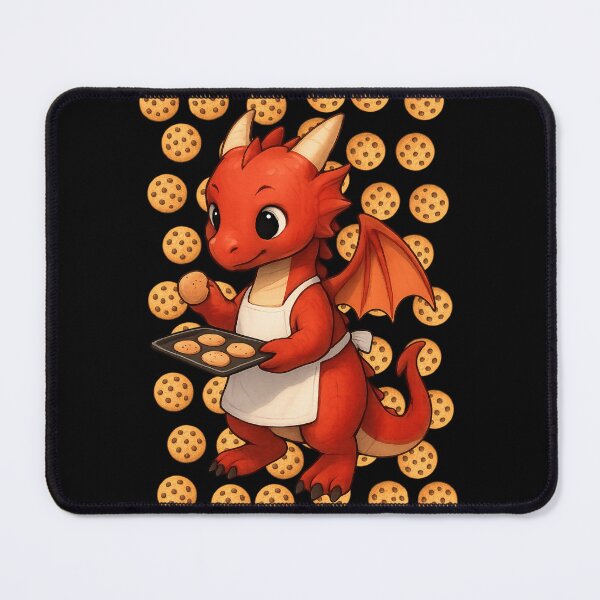 Item preview, Cute Red Baby Dragon Baking Cookies / Adorable Seamless Pattern designed and sold by Hatchling Hollow.