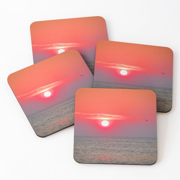 Item preview, Pink Sunrise with Solo bird flying  designed and sold by krismlowephotography.