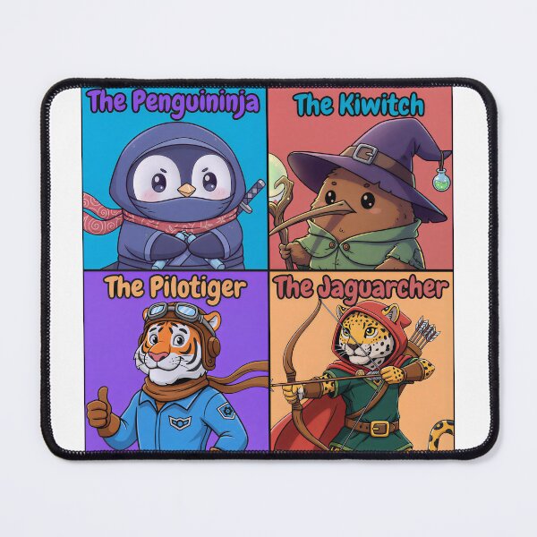 Item preview, RPG Animals Party 4 | Fantasy Quartet Illustration designed and sold by Pets & Memes & Stuff.