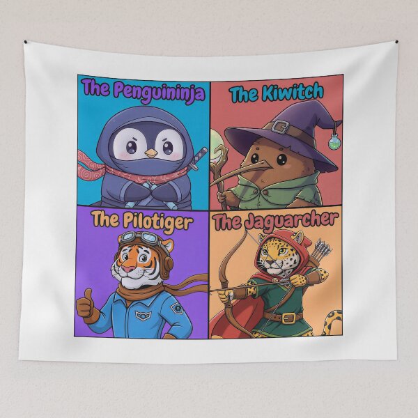 Item preview, RPG Animals Party 4  | Fantasy Quartet Illustration  designed and sold by Pets & Memes & Stuff.