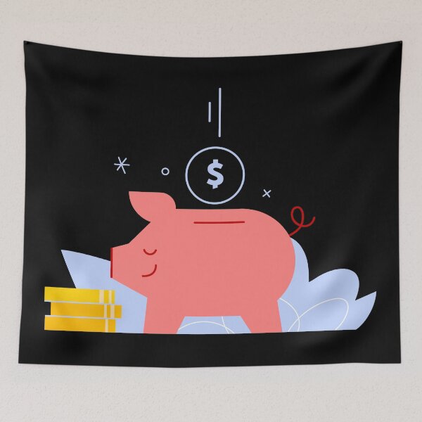 Item preview, Cute Piggy Bank designed and sold by WokeBespoke.