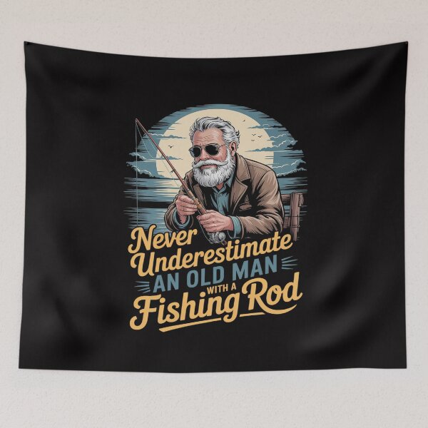 Item preview, Never Underestimate An Old Man With Fishing Rod, Fish Lover designed and sold by MuteElevent.