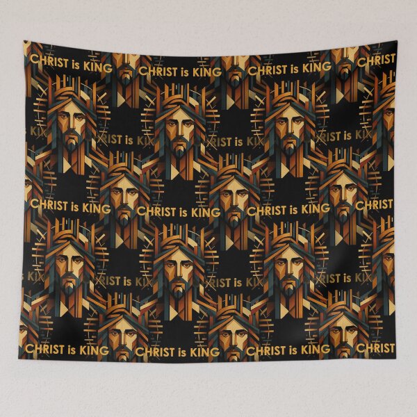 Item preview, Christ Is King – Geometric Art Deco Jesus T-Shirt designed and sold by Sanctum Icons.