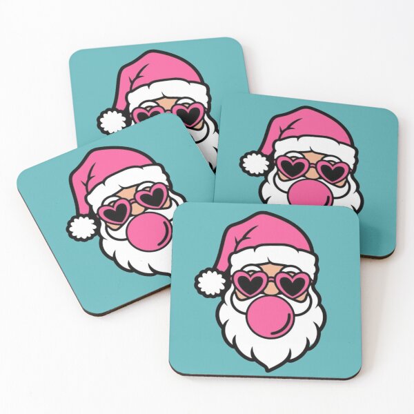 Item preview, Pink Santa Claus Chewing Bubble Gum Blowing Bubble in Heart Sunglasses Design designed and sold by MakersFolly.