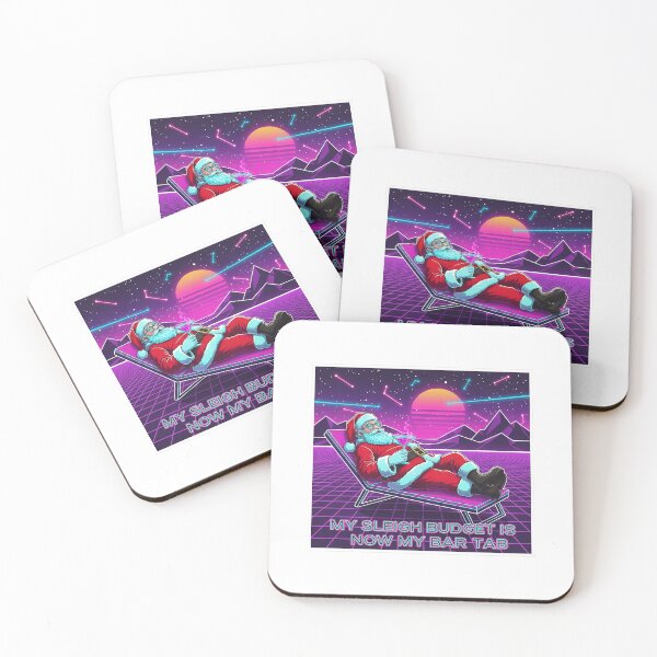 Item preview, North Pole After Dark: Sleigh Budget Is Now My Bar Tab - Vaporwave Art designed and sold by HelixPedia.