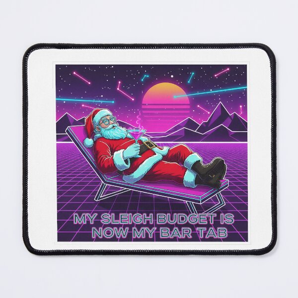 Item preview, North Pole After Dark: Sleigh Budget Is Now My Bar Tab - Vaporwave Art designed and sold by HelixPedia.