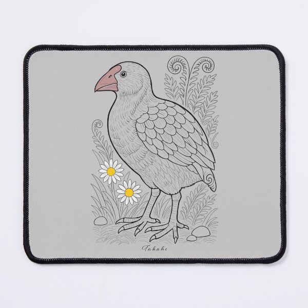 Item preview, Takahē Line Art with Ferns & Daisies designed and sold by MvuuStudio.