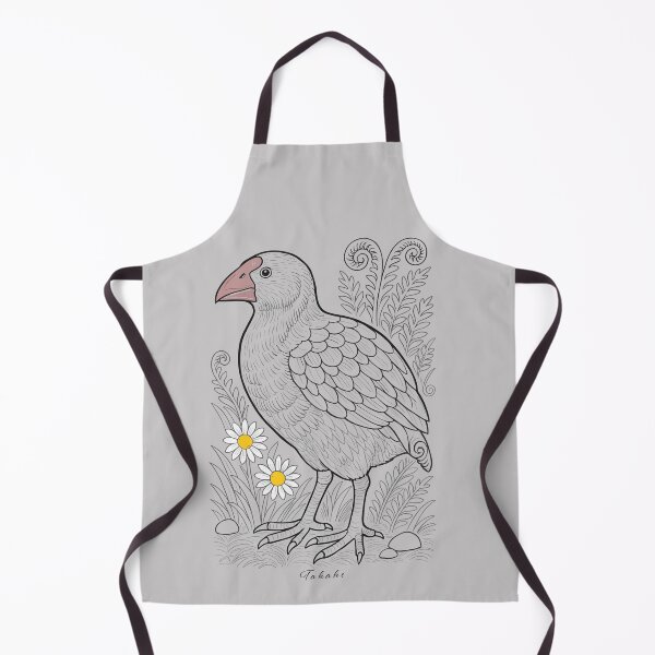 Item preview, Takahē Line Art with Ferns & Daisies designed and sold by MvuuStudio.