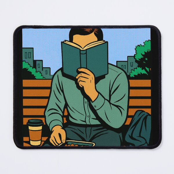 Item preview, Book Addict Retro Comic – Silent Lunch Break – gift for book lover man • Retro Comics • Vintage Halftone designed and sold by JacobKAurumhead.
