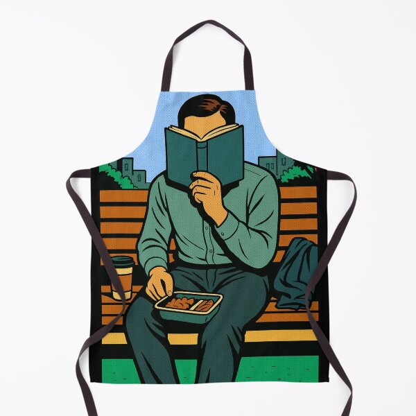 Item preview, Book Addict Retro Comic – Silent Lunch Break – gift for book lover man • Retro Comics • Vintage Halftone designed and sold by JacobKAurumhead.