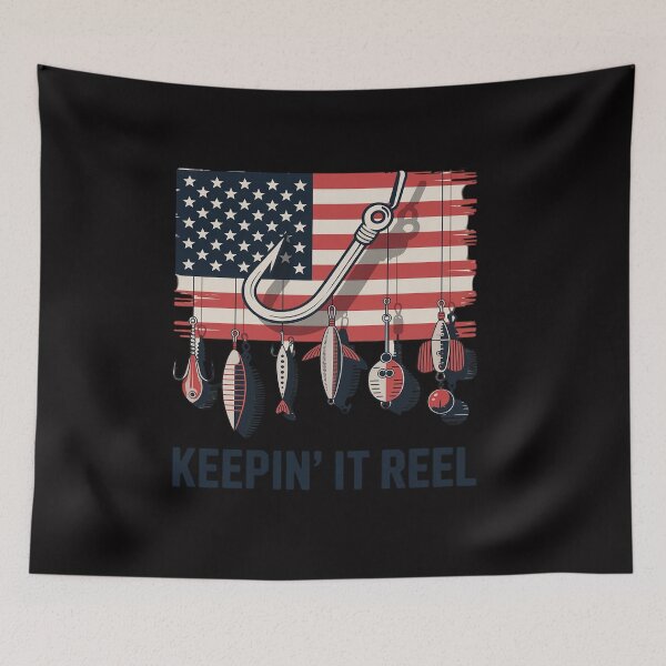 Item preview, Keepin' It Reel Fishing Lure Flag Fisherman Bass Fishing designed and sold by CareTopping.
