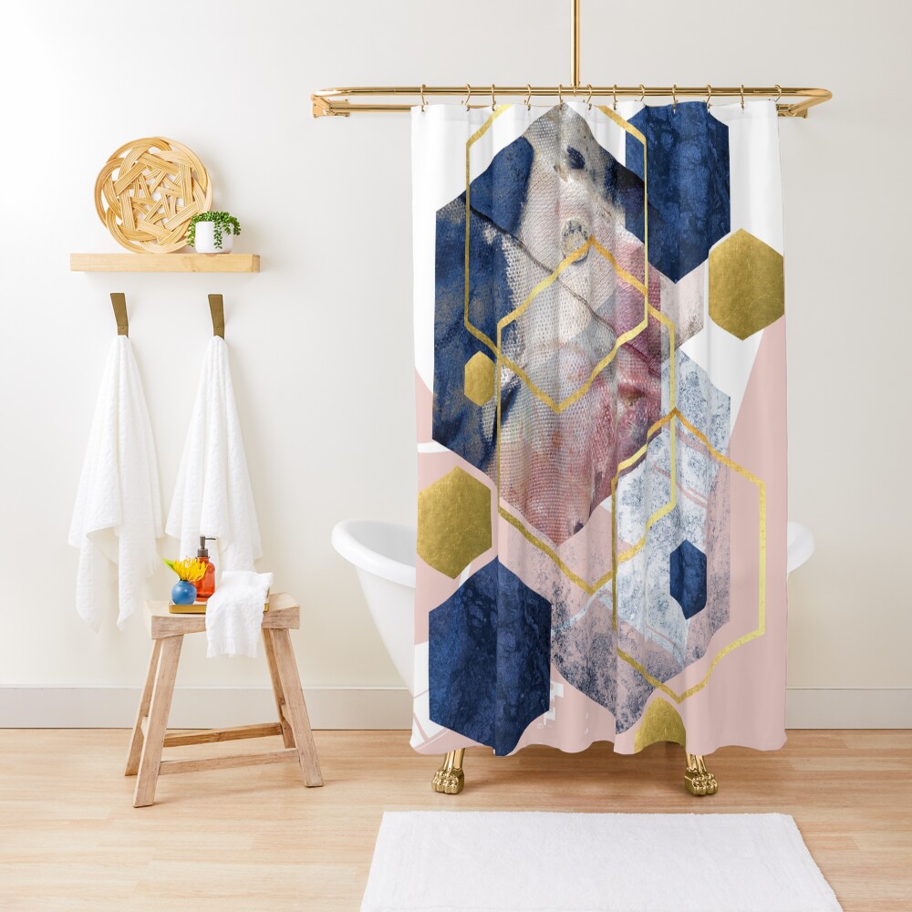 Abstract Geo Shower Curtain