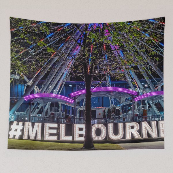 Item preview, Hashtag Melbourne Sign by the Ferris Wheel - Melbourne, Victoria, Australia designed and sold by Steven Jodoin.