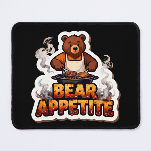 Item preview, Bear Appetite: The Ultimate BBQ Grill Master Sticker for Food Lovers & Grill Enthusiasts designed and sold by FluffinCool.