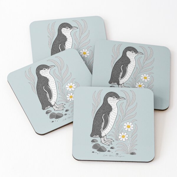 Item preview, Arte lineal del pequeño pingüino azul (Kororā) designed and sold by MvuuStudio.