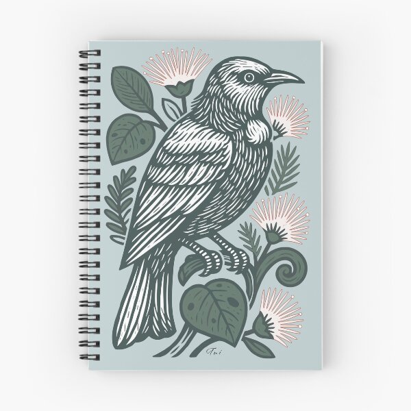 Item preview, Tūī Line Art with Pōhutukawa designed and sold by MvuuStudio.