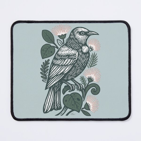 Item preview, Tūī Line Art with Pōhutukawa designed and sold by MvuuStudio.