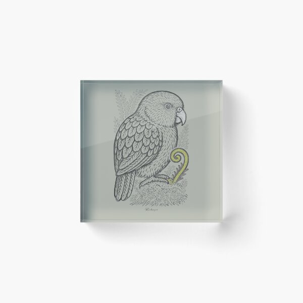 Item preview, Kākāpō Line Art with Koru Fern designed and sold by MvuuStudio.