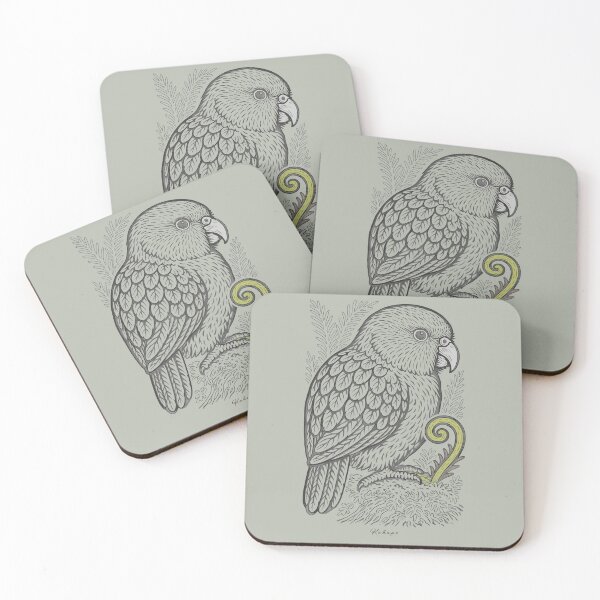 Item preview, Kākāpō Line Art with Koru Fern designed and sold by MvuuStudio.