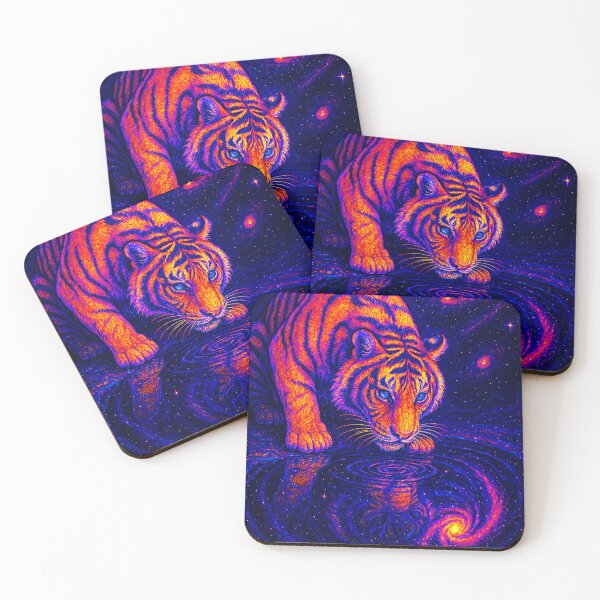 Item preview, Cosmic Tiger Drinking From Galaxy Pool designed and sold by Expl0rer.