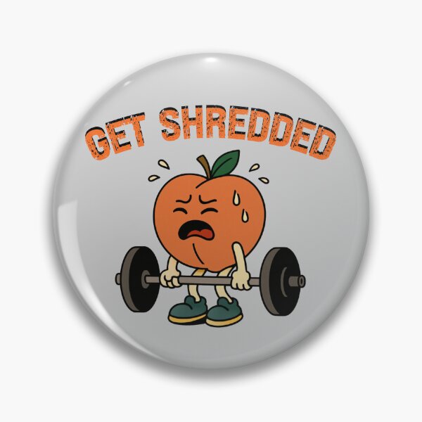 Item preview, Get Shredded Funny Peach Working Out Quote designed and sold by SharpThreadZ.