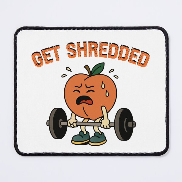Item preview, Get Shredded Funny Peach Working Out Quote designed and sold by SharpThreadZ.