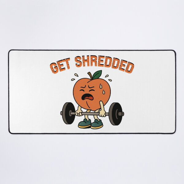 Item preview, Get Shredded Funny Peach Working Out Quote designed and sold by SharpThreadZ.