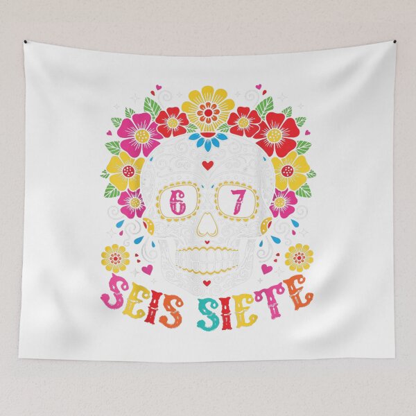 Item preview, Seis Siete 67 Sugar Skull Meme designed and sold by Hili1978.