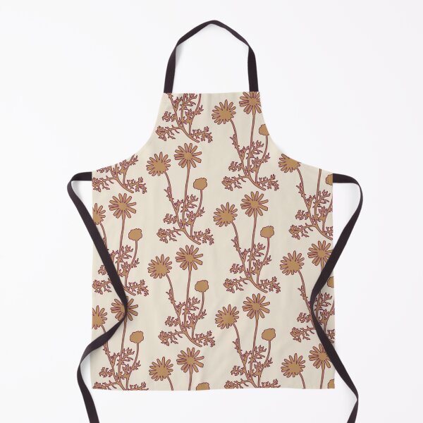 Item preview, Floral Botanical Wild Daisies Pattern in Caramel Maroon Cream designed and sold by kierkegaard.