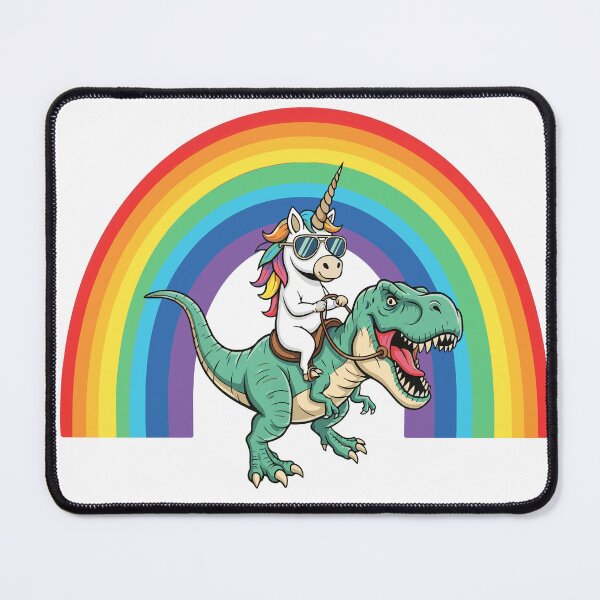 Item preview, Unicorn Riding T-Rex Rainbow designed and sold by Red Arts.