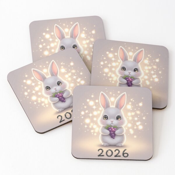 Item preview, Bunny Toasting with Grapes 2026 designed and sold by PetJoyPrintsCO.