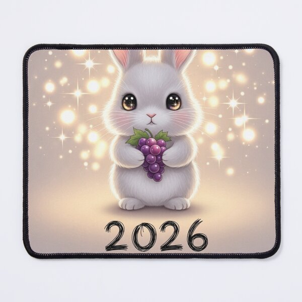 Item preview, Bunny Toasting with Grapes 2026 designed and sold by PetJoyPrintsCO.