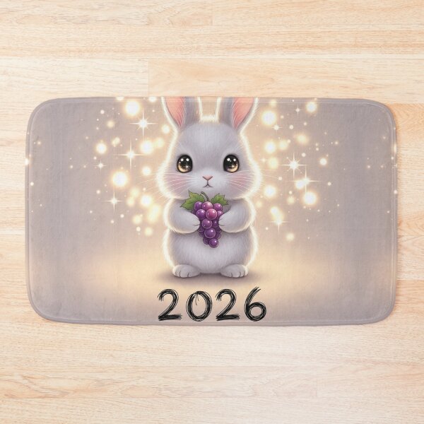 Item preview, Bunny Toasting with Grapes 2026 designed and sold by PetJoyPrintsCO.