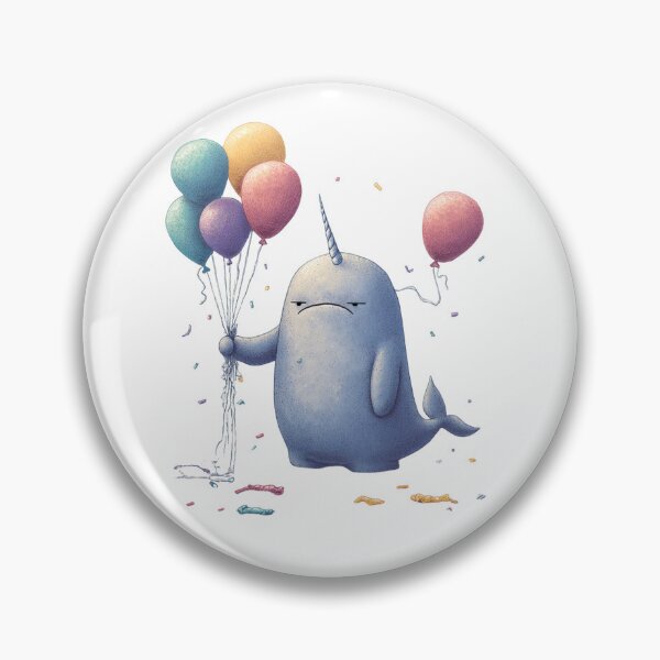 Item preview, Cute Narwhal Balloon Mishap designed and sold by ambystomatees.