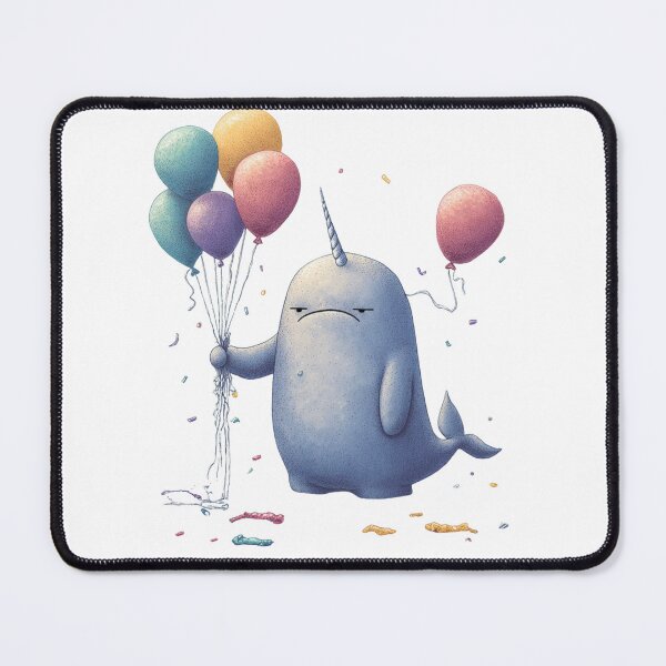 Item preview, Cute Narwhal Balloon Mishap designed and sold by ambystomatees.