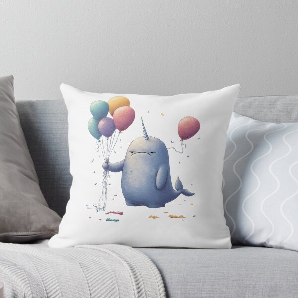 Item preview, Cute Narwhal Balloon Mishap designed and sold by ambystomatees.
