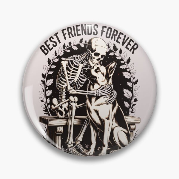 Item preview, Best Friends Forever – Gothic Skeleton & German Shepherd Embrace designed and sold by AGHstore.