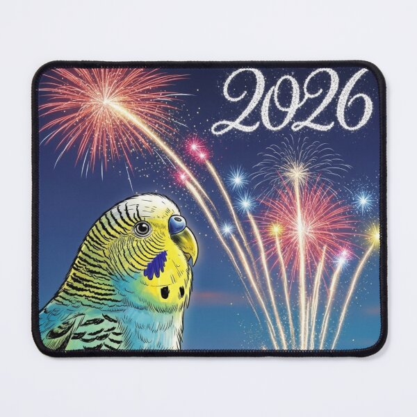 Item preview, Parakeet Celebrating Fireworks 2026 designed and sold by PetJoyPrintsCO.