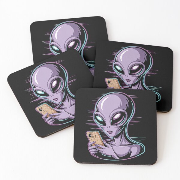Item preview, Cosmic Cute Alien Chillin' on Your Phone Glow ✨?? designed and sold by trixxcreative.