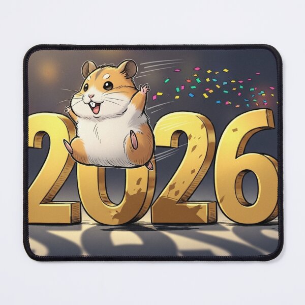 Item preview, Hamster Jumping into 2026 designed and sold by PetJoyPrintsCO.