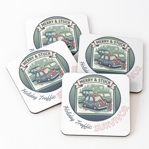 Item preview, Merry and Stuck – Holiday Traffic Survivor 1 (Funny Christmas Travel Design)  Short RB title: designed and sold by PIXelayDesigns.