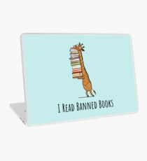 Funny Giraffe Holding a Stack of Books - I Read Banned Books - Book Lover Gift, Phones Cases And Other Gift Laptop Skin