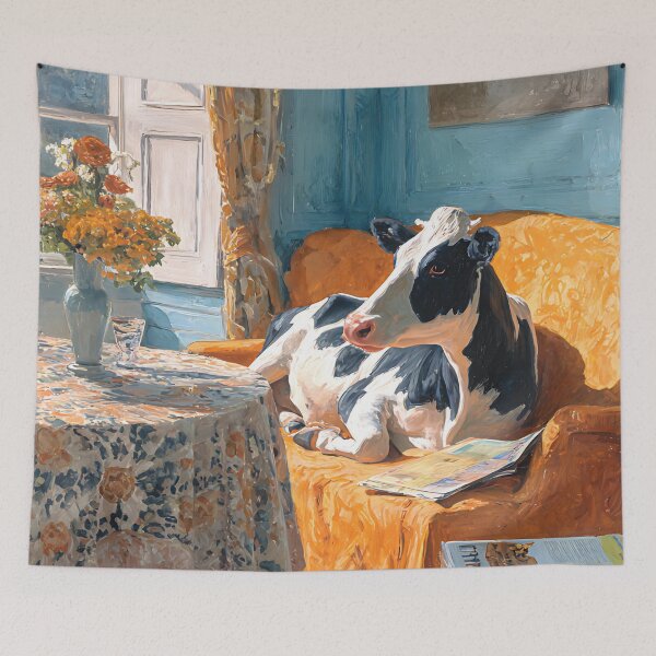 Item preview, Whimsical Cow Art Print • Sunlit Parlor, Farmhouse Style designed and sold by SherryAtkinson.